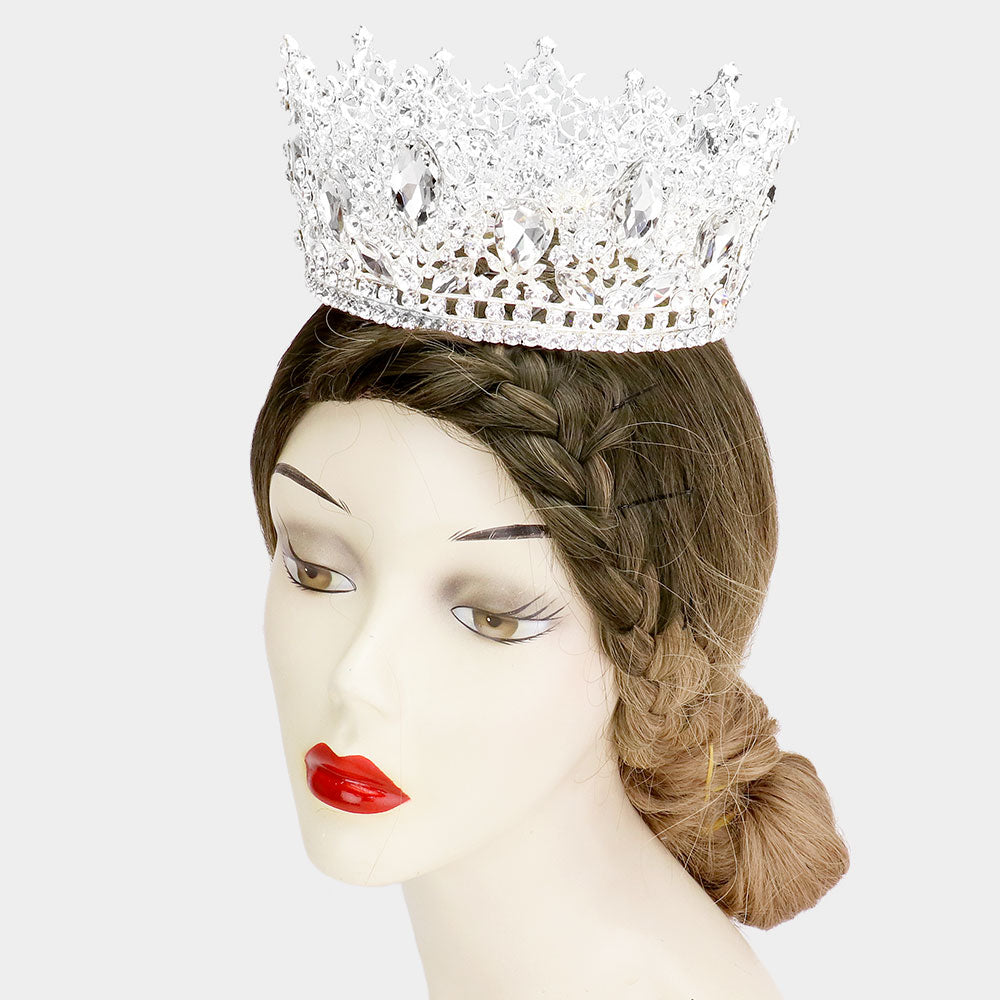 Crystal Stone Accented Leaf Crown - iBESTEST.com