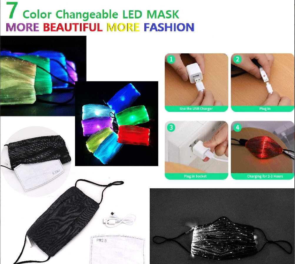 Flashing Lights Mask - iBESTEST.com