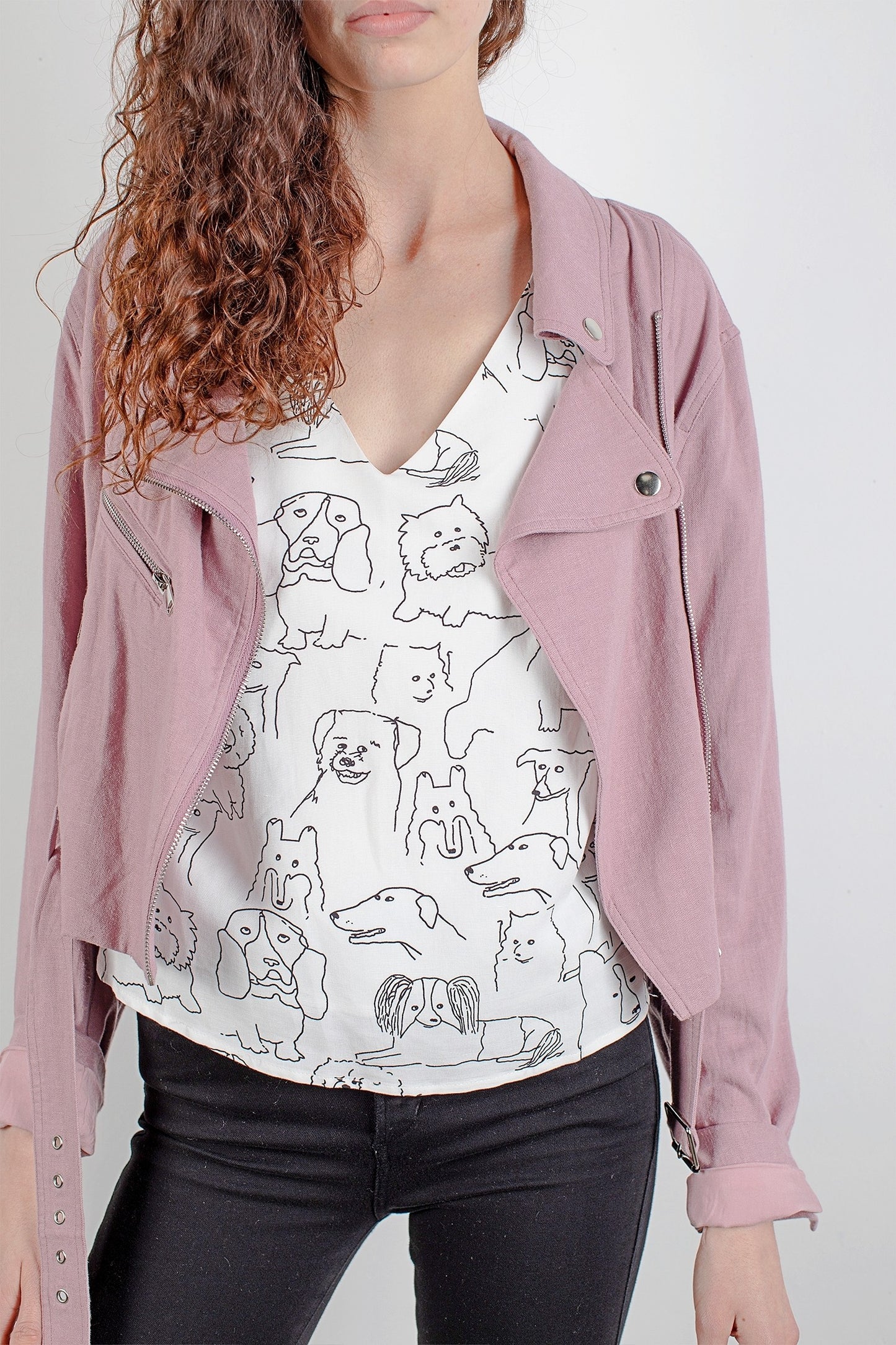Linen Moto Jacket