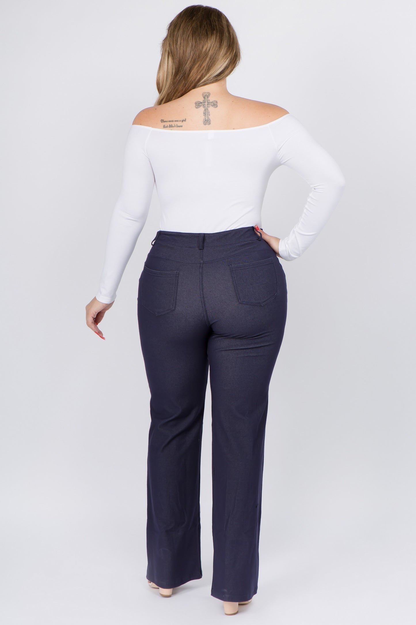 Plus Navy Flare Jeggings