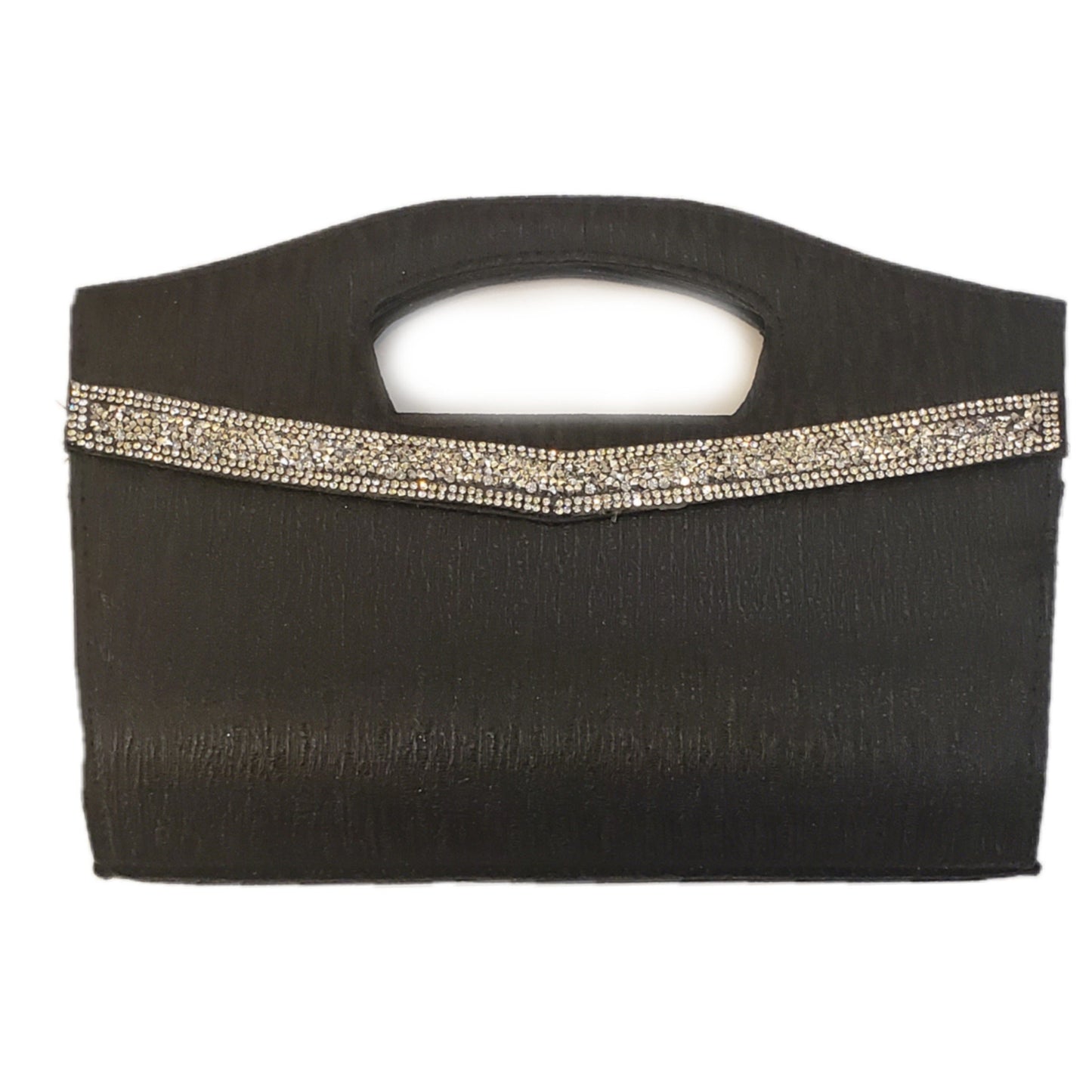 Black Clutch with Crystal Chevron - iBESTEST.com