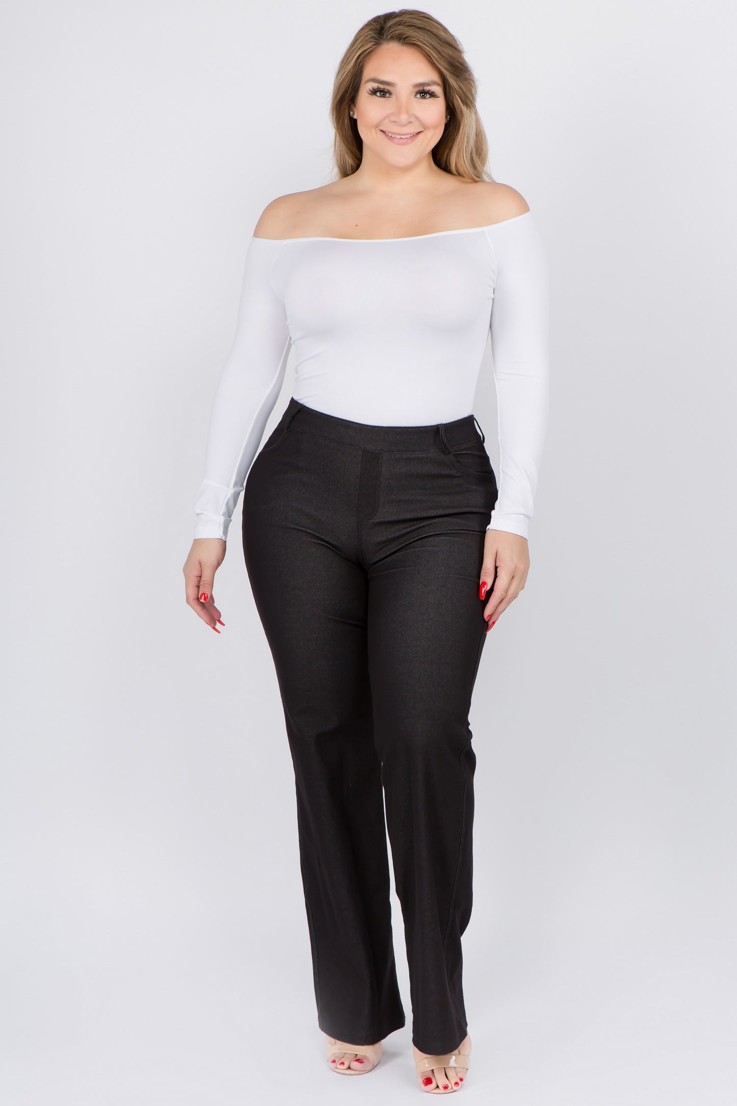 Plus Black Flare Jeggings