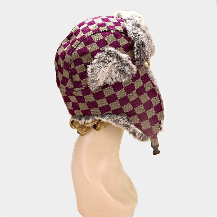 Checkered Winter Hat - iBESTEST.com