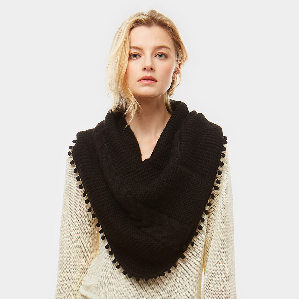 Knit Pom Scarf