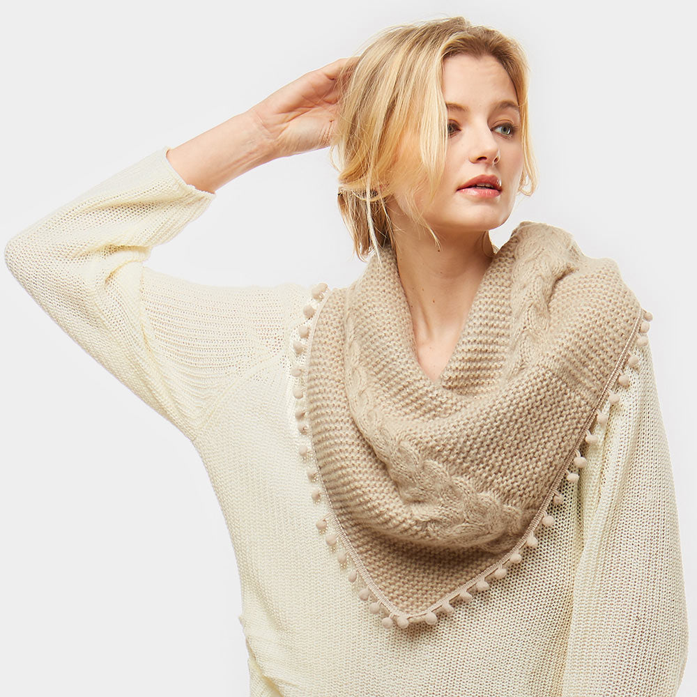 Knit Pom Scarf
