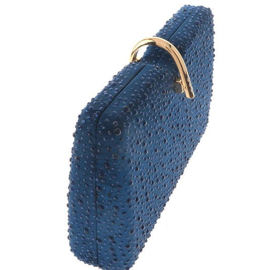 Navy Rhinestone Clutch