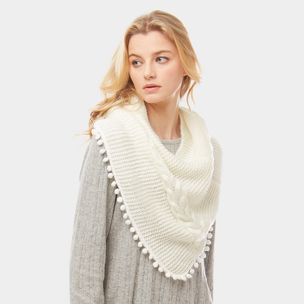 Knit Pom Scarf