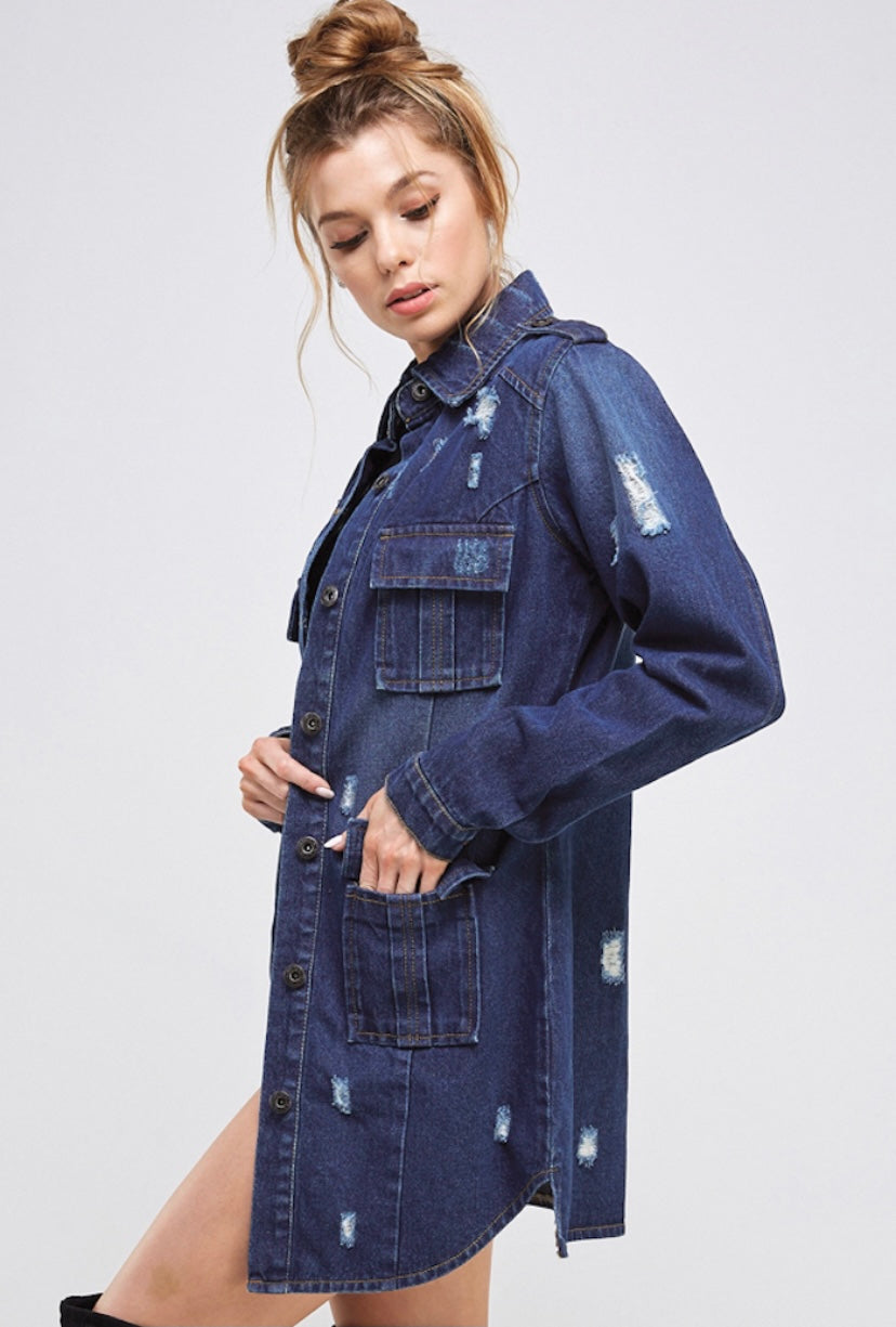 Destroyed Denim Jacket - iBESTEST.com