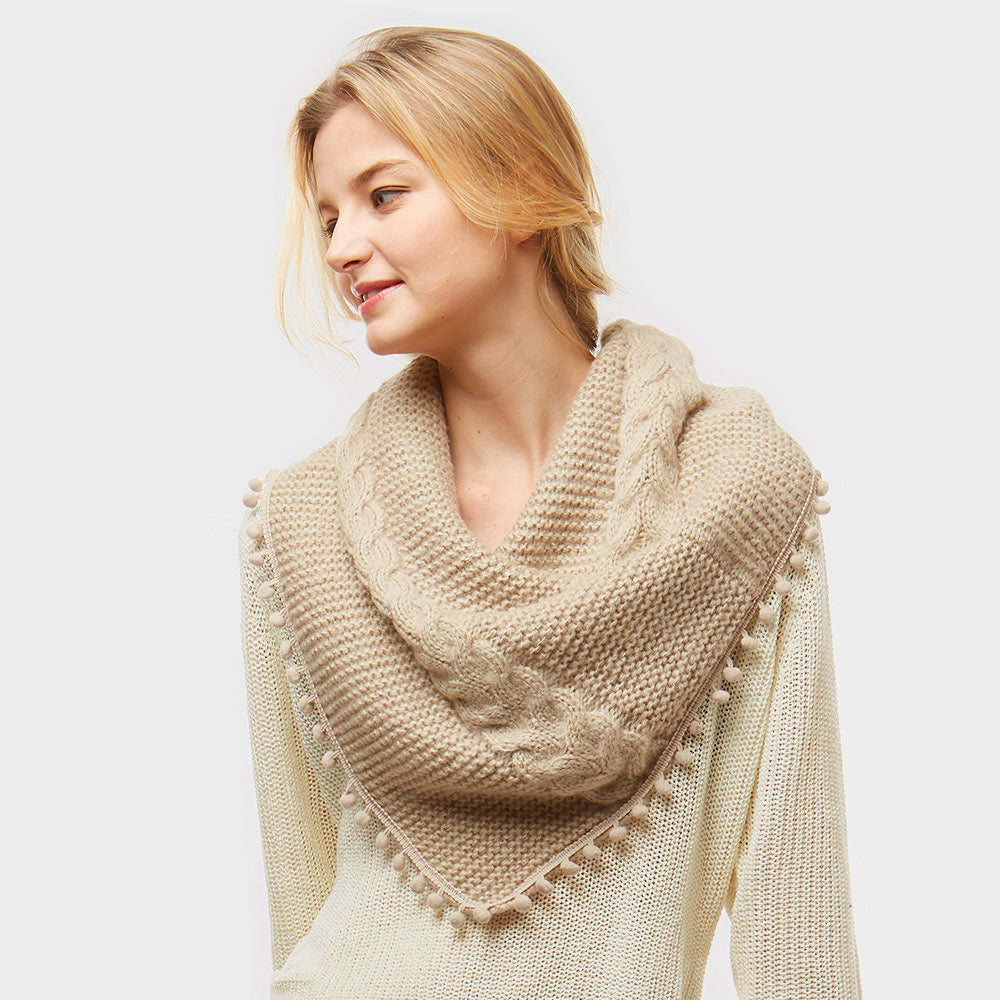 Knit Pom Scarf