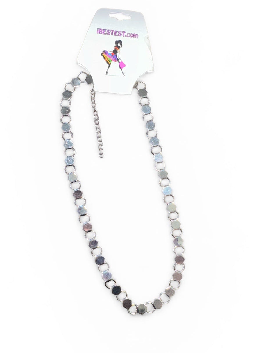 GEOMETRIC METAL LINK NECKLACE - iBESTEST.com