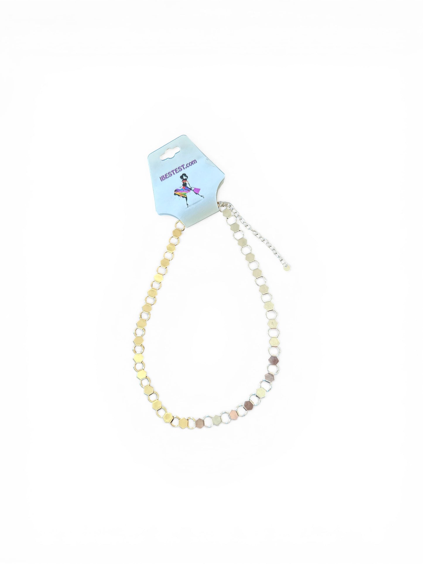 GEOMETRIC METAL LINK NECKLACE - iBESTEST.com