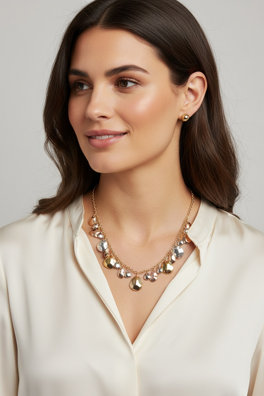 HAMMERED METAL NECKLACE - iBESTEST.com
