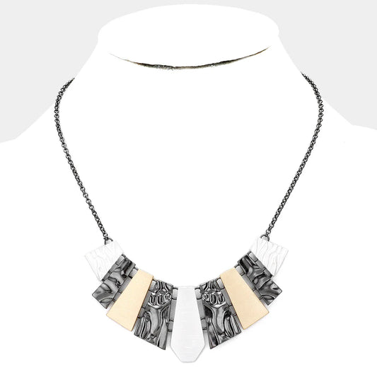 MIXED METAL BAR NECKLACE - iBESTEST.com