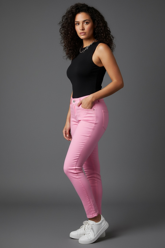 Pink 5 Pocket Jegging - iBESTEST.com