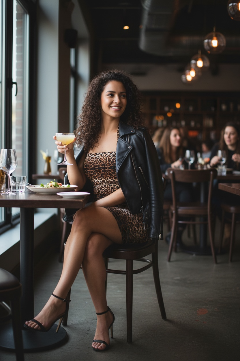 Leopard Print Mesh Dress - iBESTEST.com