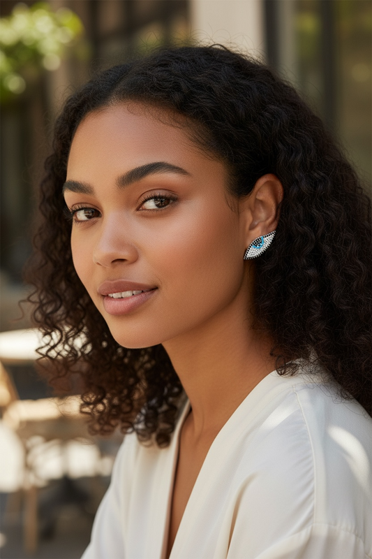 Evil Toon Eye Stud Earrings - iBESTEST.com