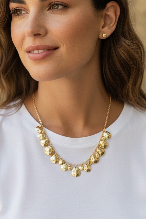 HAMMERED METAL NECKLACE - iBESTEST.com
