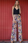 Orange Flowers Printed Palazzo Pants - iBESTEST.com
