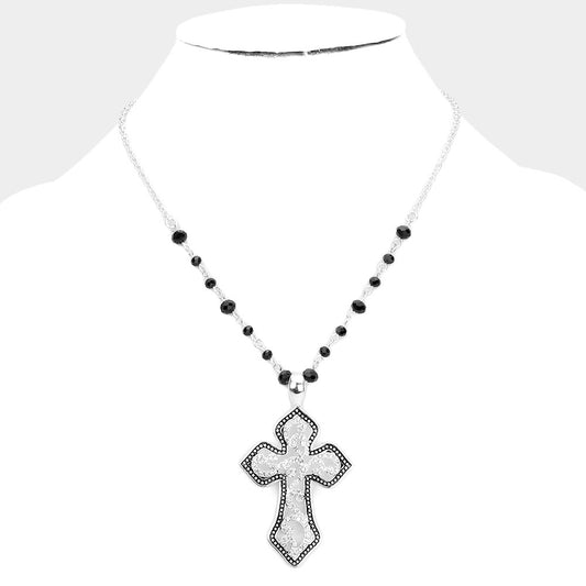 EMBELLISHED CROSS PENDANT NECKLACE - iBESTEST.com