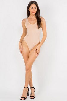 Nude V-Neck Top Bodysuit - iBESTEST.com
