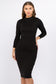 Mock Neck Bodycon Dress - iBESTEST.com