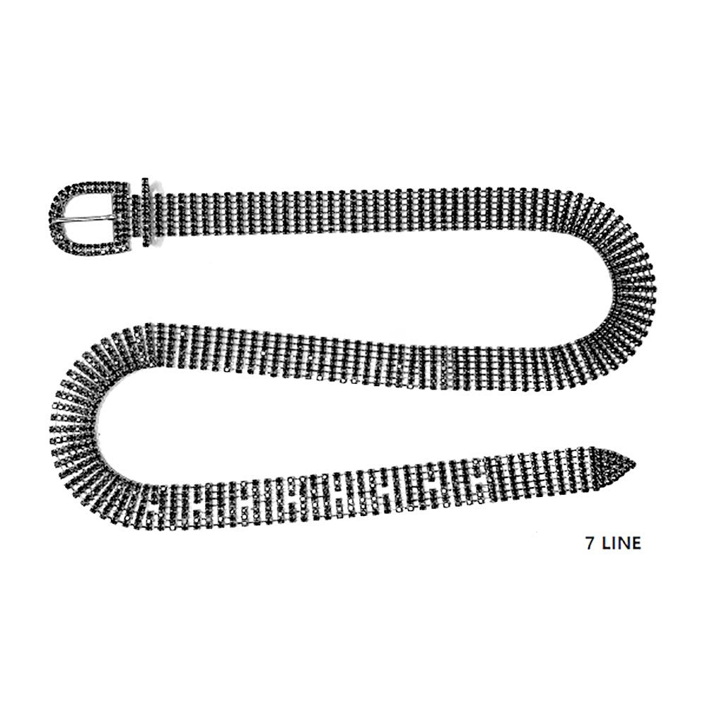 Black Rhinestone 7 Belt