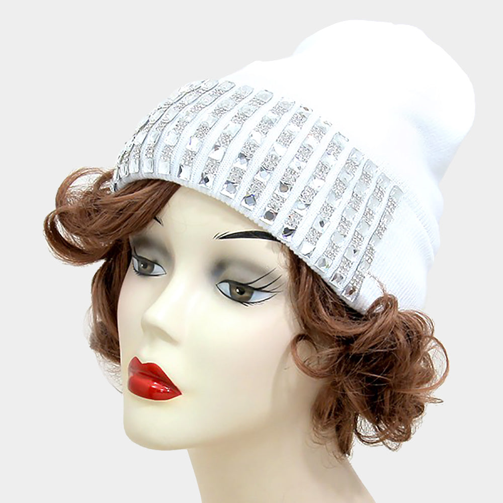 Blinged Lines Beanie Hat - iBESTEST.com