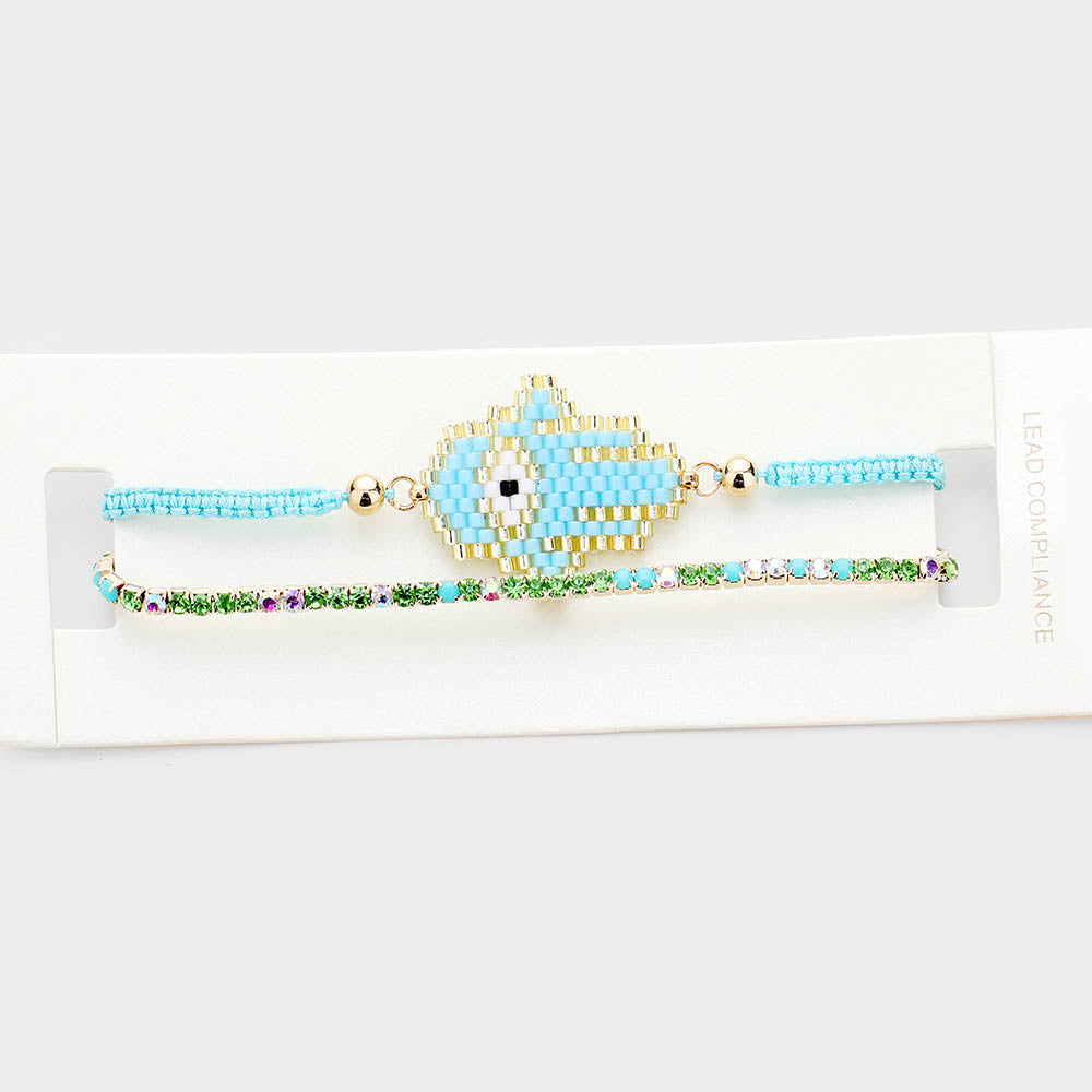Beaded Hamsa Lucky Bracelet - iBESTEST.com