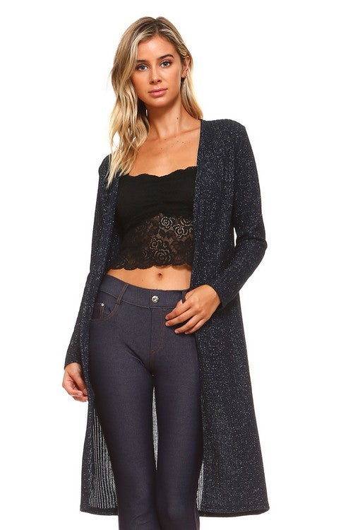 Long Sleeve Shimmer Cardigan (New)