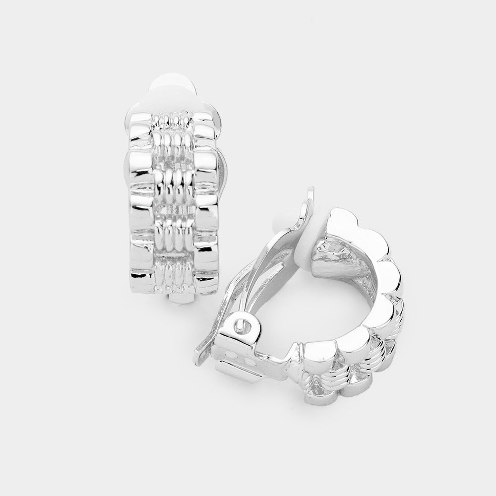 Circle of Silver Clip On Earrings - iBESTEST.com
