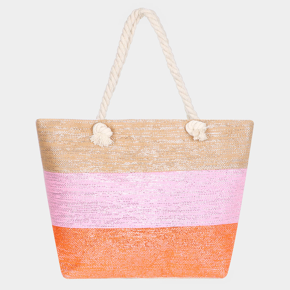 Color Dipped Beach Tote Bag - iBESTEST.com