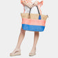Color Block Straw Tote Bag - iBESTEST.com