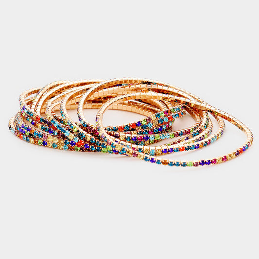 Colorful Rhinestone Stretch Bracelets - iBESTEST.com