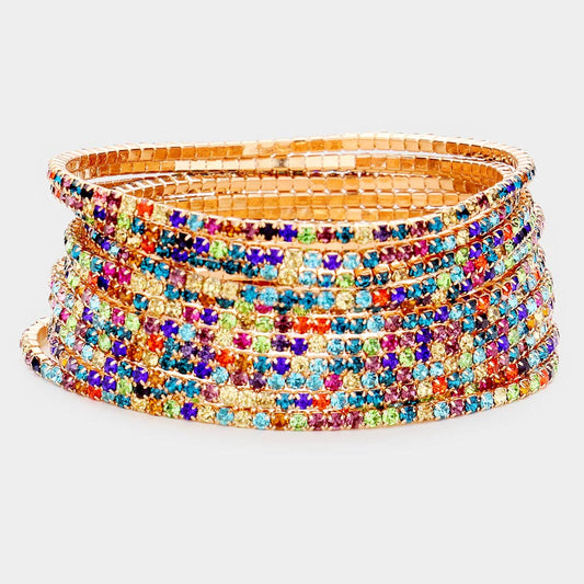 Colorful Rhinestone Stretch Bracelets - iBESTEST.com