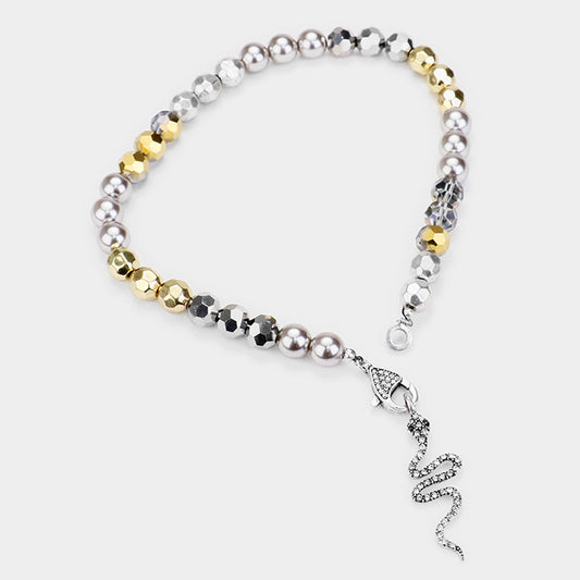 Crystal Snake Pearl Necklace - iBESTEST.com