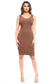 Brown Neckline Body-Con Dress - iBESTEST.com