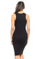 Black Round Neckline Body-Con Dress - iBESTEST.com