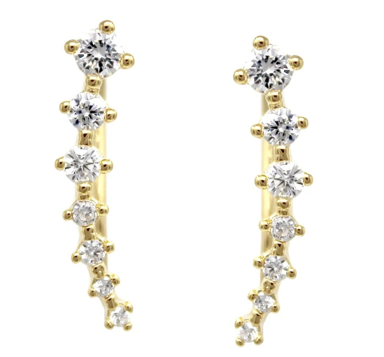 Dainty CZ Climber Earrings - iBESTEST.com