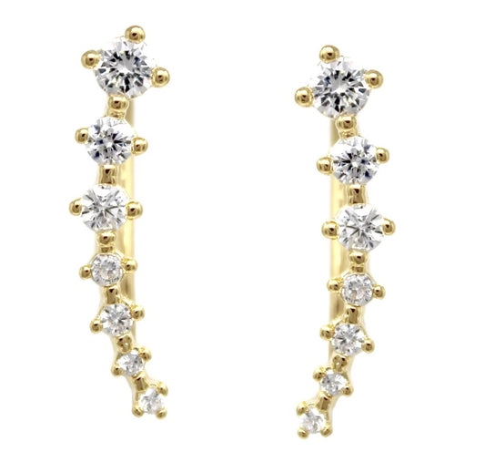 Dainty CZ Climber Earrings - iBESTEST.com