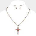 Multi Beaded Cross Necklace - iBESTEST.com