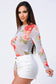 Floral Print Mesh Long Sleeve Bodysuit (New)