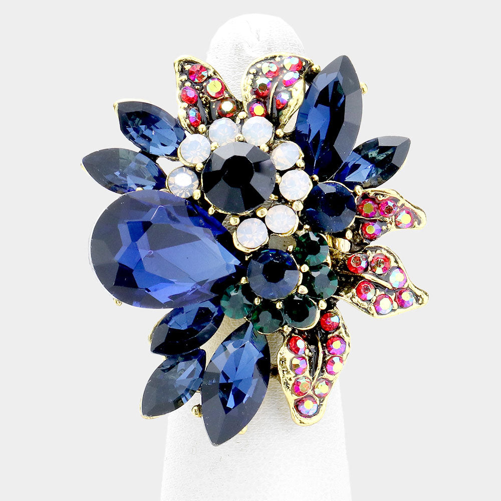 Floral Cluster Bling Ring - iBESTEST.com
