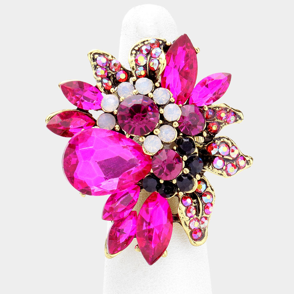 Floral Cluster Bling Ring - iBESTEST.com