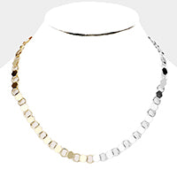 GEOMETRIC METAL LINK NECKLACE - iBESTEST.com