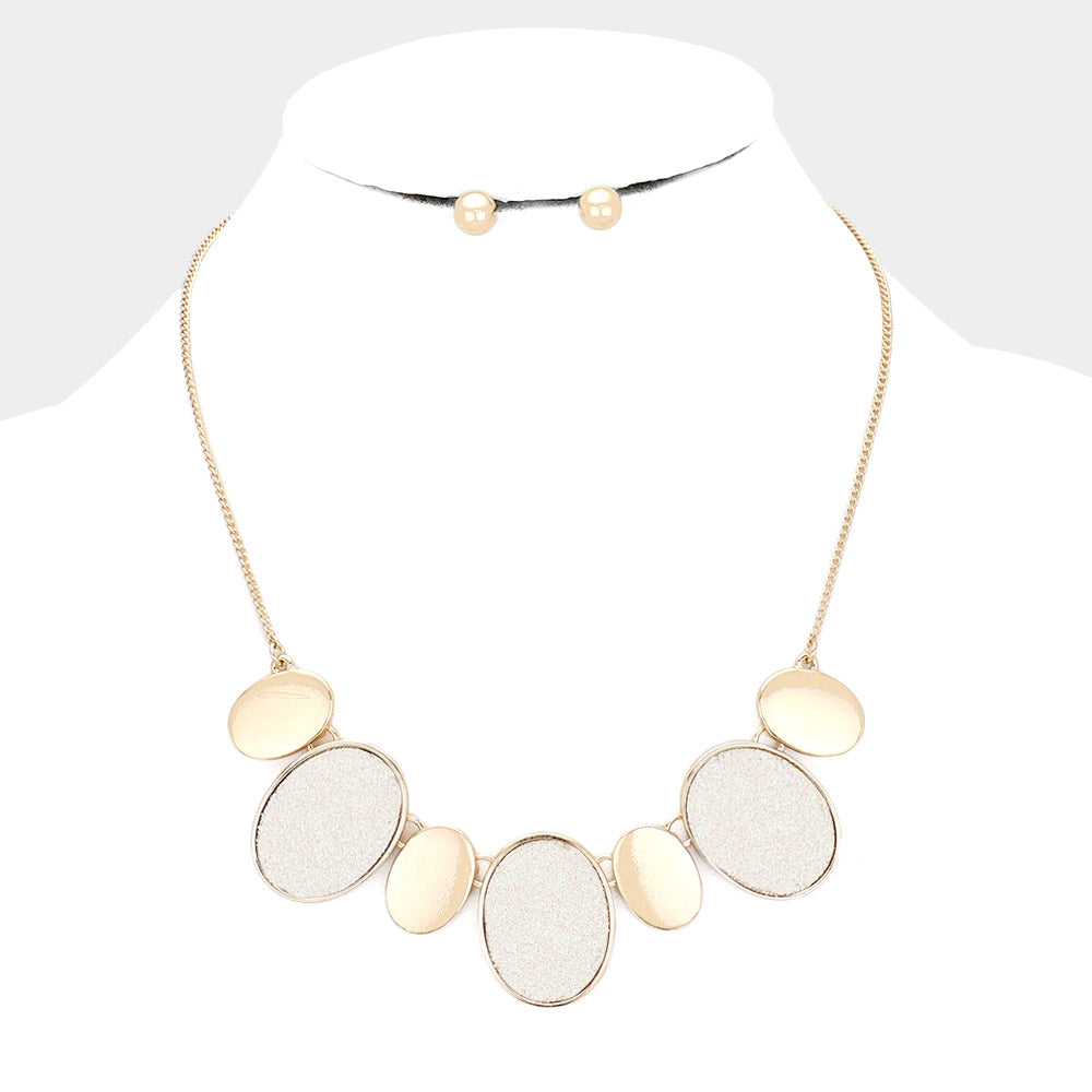 GLITTER STATEMENT METAL NECKLACE - iBESTEST.com