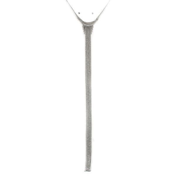 Gunmetal Waterfall Necklace - iBESTEST.com