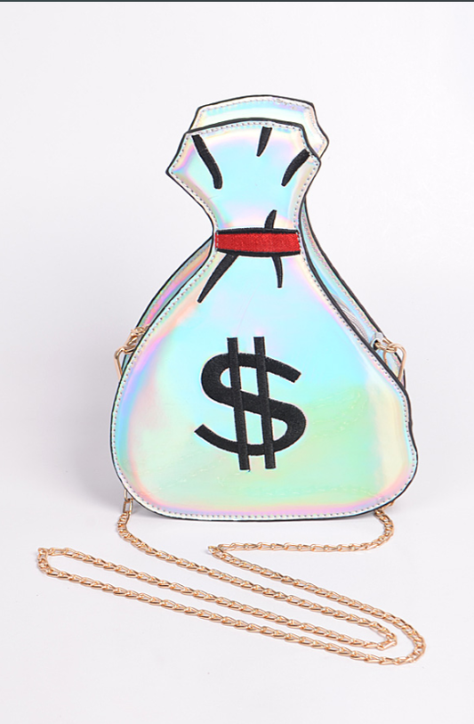 Holographic Silver Money Bag