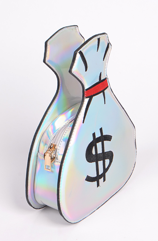 Holographic Silver Money Bag