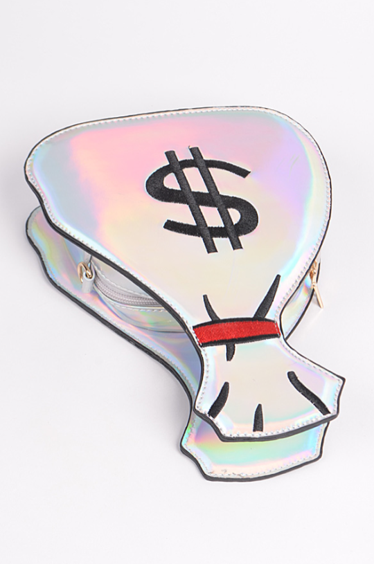 Holographic Silver Money Bag
