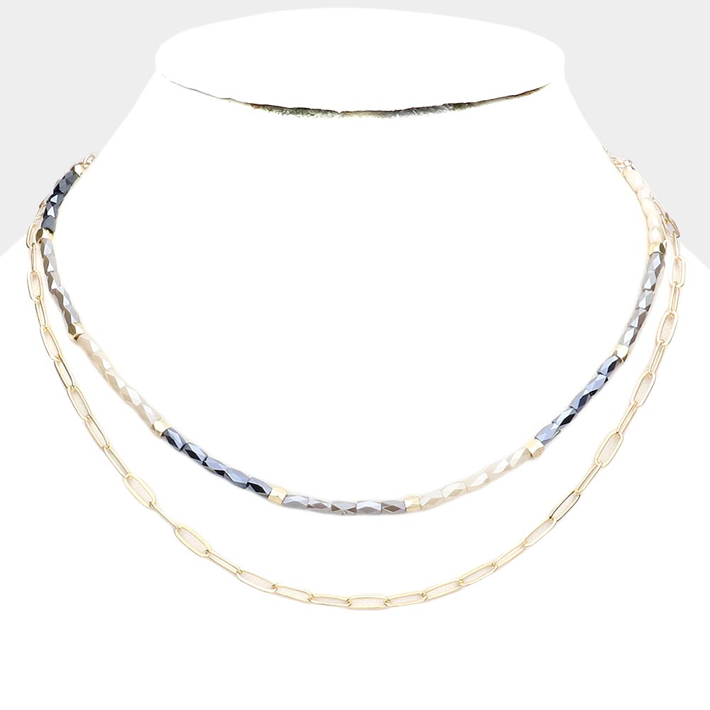 LINK DOUBLE LAYERED NECKLACE - iBESTEST.com